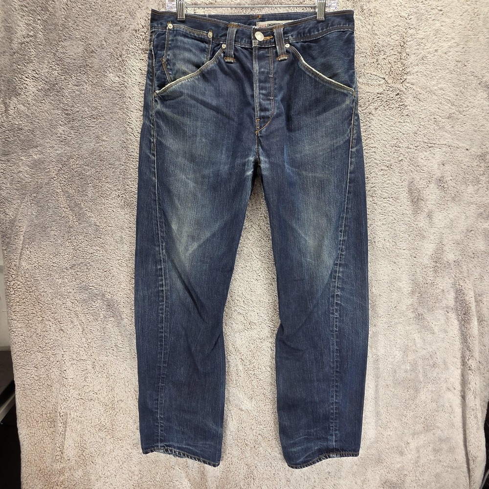 Vintage Levis Engineered Jeans Mens 32x32 Blue Twisted Dark Wash Button Fly